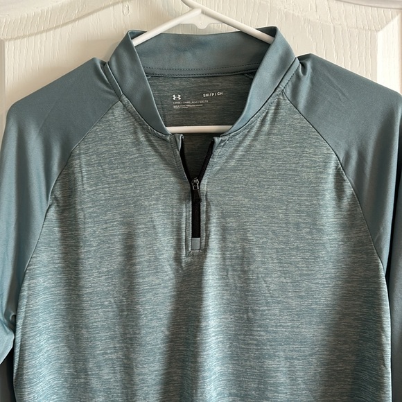 Men’s Small Under Armour Light Green Quarter Zip Pullover - Picture 2 of 6